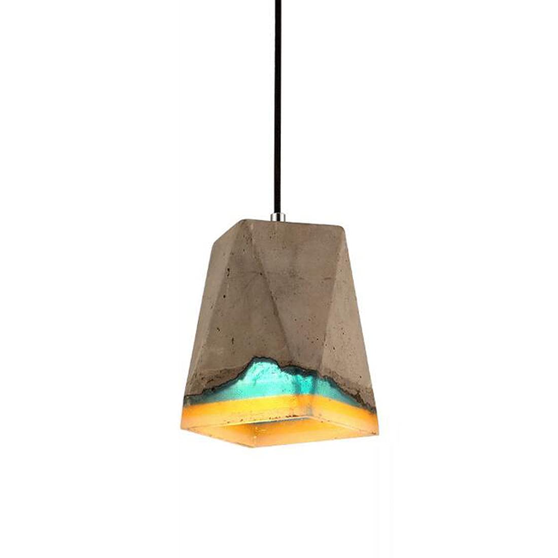Lampa wisząca LED w stylu industrialnym, beton, abażur, stół do jadalni, oświetlenie sufitowe, regulacja wysokości, retro, modna lampa wisząca, do kuchni, baru, biura, salonu, korytarza, studio, Loft, nowoczesna, E27, 12 x 18 cm