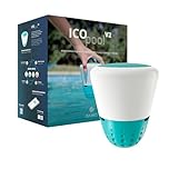 ICO Pool V2 Chlore Brome - Analyseur d'eau connecté pour piscines traitées au chlore ou au brome - Mesures toutes les heures pH, ORP, température de l'eau - Recommandations sur votre smartphone