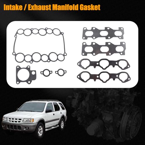 Image of Auceramic Engine Cylinder Head Gasket Set Fit for 1998-2004 Isuzu Rodeo Rodeo Sporta Axiom Trooper II Vehicross Migo Honda Passport Acura SLX 3.2L 3.5L 6VE1 6VD1