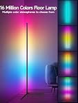Tyute Corner Floor Lamp, RGB LED Corner Lamp with Music Sync, Smart App and Remote Control Color Changing Ambience Light, LED Lamp with 16 Million Colors for Bedroom, Living Room Gaming Room