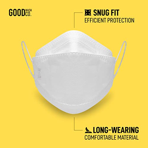 Good Mask Co. Good Comfort Adult FFP2 Face Masks, Disposable and Comfortable Face Masks (White, 25pcs)