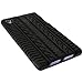 iGadgitz Black Silicone Skin Case Cover with Tyre Tread Design for Sony Xperia Z1 Honami C6902 L39H C6903 C6906 C6943 Android Jellybean 4.2 Smartphone Mobile Phone + Screen Protector (not suitable for Z1 F Mini)