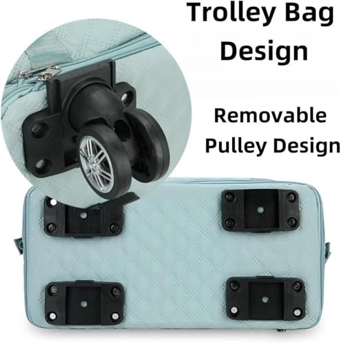 Universal Wheel Travel Bag, Silent Universal Wheel Double-Layer Expandable Duffel Bag,Oxford Cloth Travel Tote Bags，Wheeled Travel Duffle Bag,Gift For Wife And Parents(Pink)3