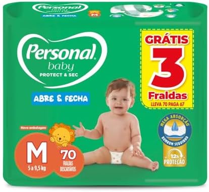 Personal Fralda Protect E Sec M Hiper, 70 Unidades
