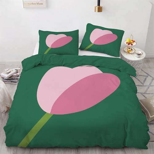 Parure de lit 90x190 tulipe zippée pour changer votre couette sans effort - 2