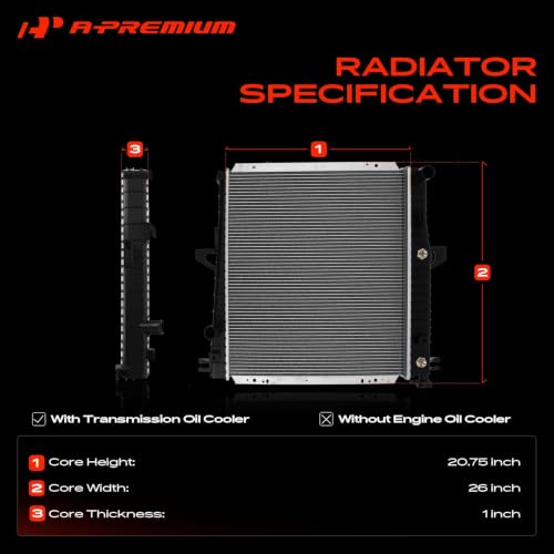 Image of A-Premium Engine Coolant Radiator Assembly with Transmission Oil Cooler
