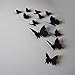 Bebebao 48 Pieces Butterfly Wall Stickers Black,Decor for Home,3D Stereoscopic Stickers S-32, M-8, L-8