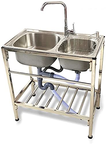 Generic 304 Edelstahl Doppelschüssel-Spülbecken Set