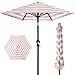 Best Choice Products 10ft Outdoor Steel Polyester Market Patio Umbrella w/Crank, Easy Push Button, Tilt, Table Compatible - Striped Rust -  SKY7934