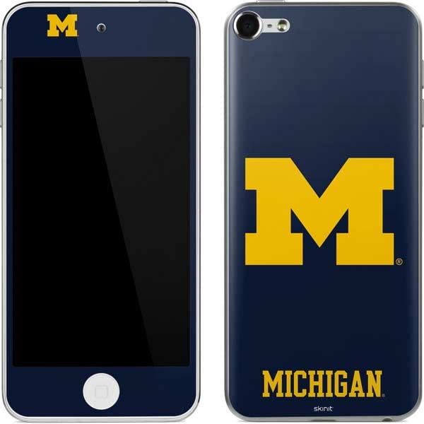 Skinit Decal MP3 Player Skin Compatible with iPod Touch (6th Gen 2015) - Officially Licensed College Michigan M Logo Design