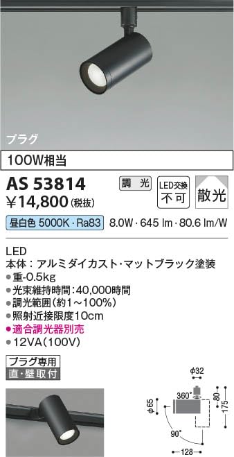 Amazon.co.jp: コイズミ 配線ダクトレール用 LEDスポットライト