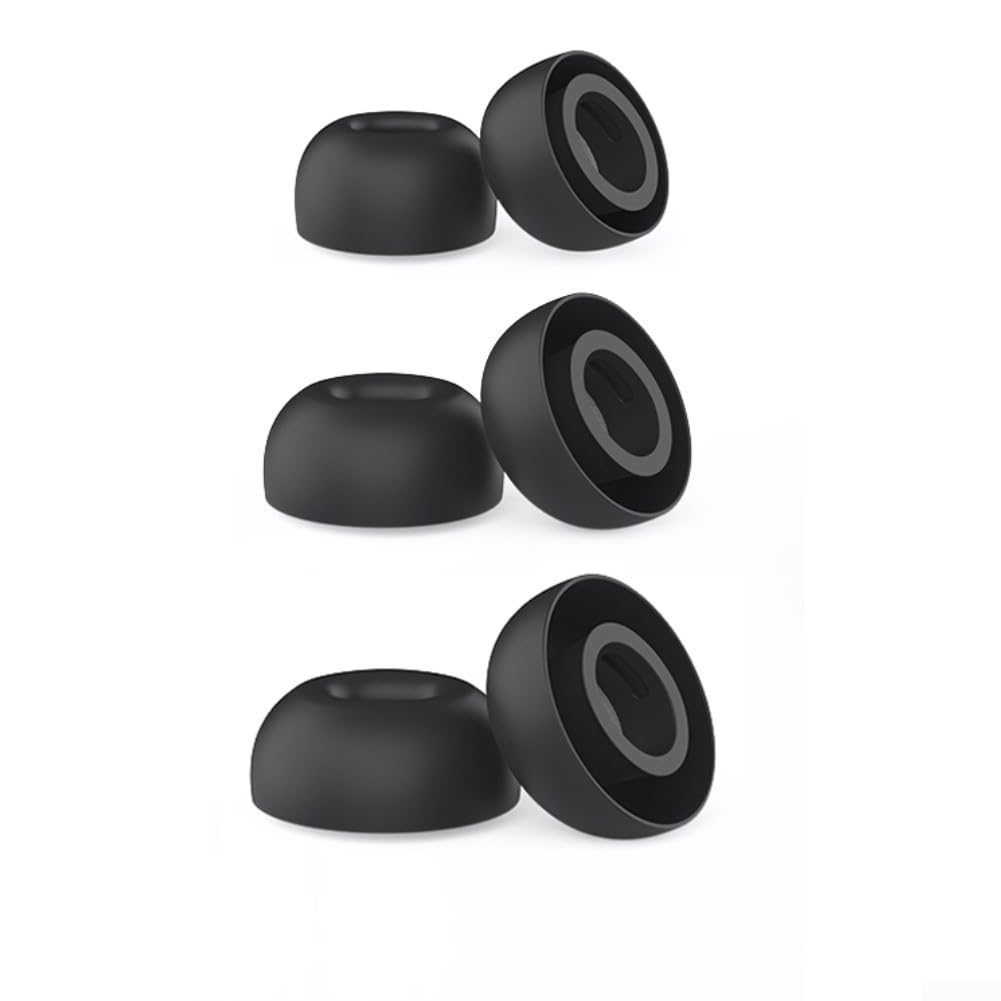 Weiche Silikon Ersatz Tips für AirPods Pro für weiß Weiche Silikon(Black) | Hochwertiges Silikon, weicher Touch, drei Größen S/M/L, schwarz, sicherer Sitz