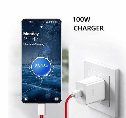 Image of Original 100W Type-C Charger for OnePlus 12, 12R and 11 with Ultra Fast Charging Technology and Smart Power Delivery