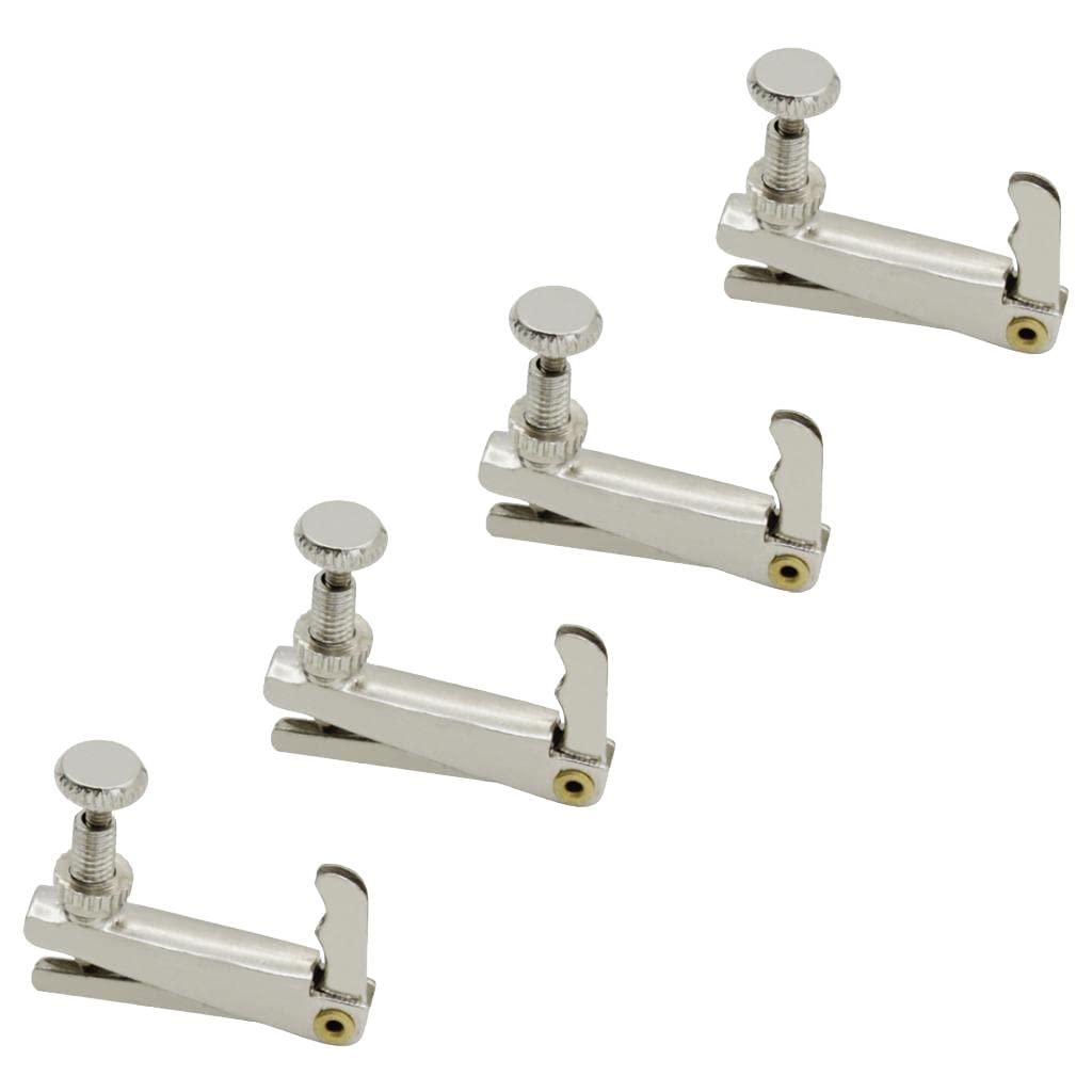 4 Pieces Violin Fine Tuners Adjusters Fiddle Parts 3/4-4/4 Universal Silver-image-43