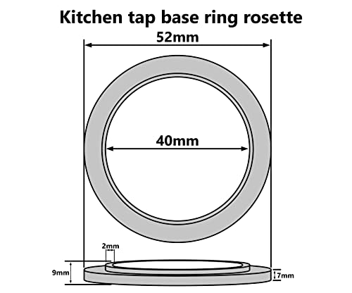 Kitchen Faucet Base Ring + Gasket Under Tap Washer Rosette Chromed Plastic