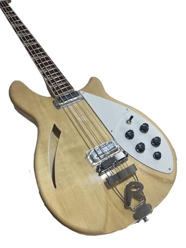 Basse 4 cordes manche érable et pickguard blanc pour un sustain puissant