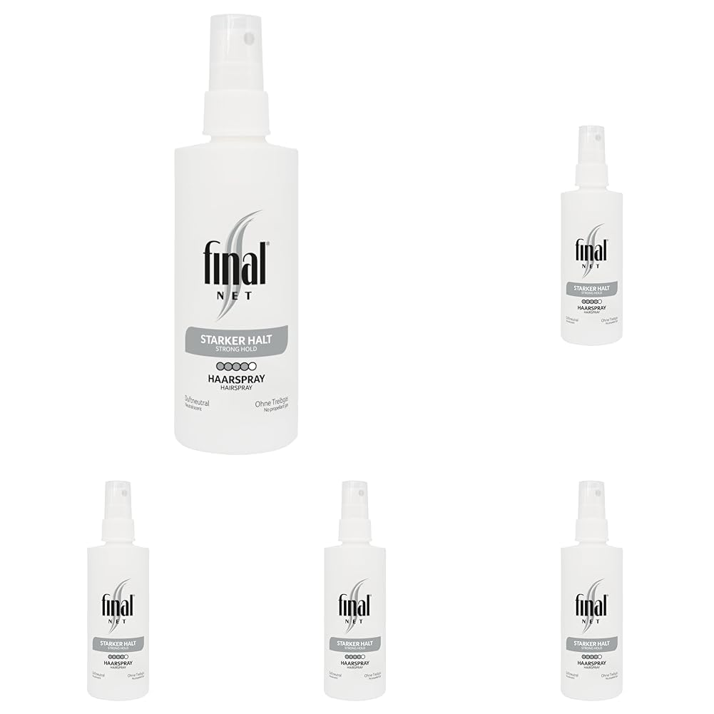 Final NET Starker Halt – Glanzspray für Alle Haartypen, Fixing Spray, Haarspray für Damen und Herren, Haarlack Pumpspray, Unparfümiert, Austauschflasche – 125 ml (Packung mit 5)