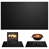 Feuerfeste Unterlage &ndash; Hitzeschutzmatte 150 x 100 cm, hitzebest&auml;ndige Brandschutzmatte bis 982&deg;C &ndash; Ideal f&uuml;r Camping, Kamin, Rasen & Boden