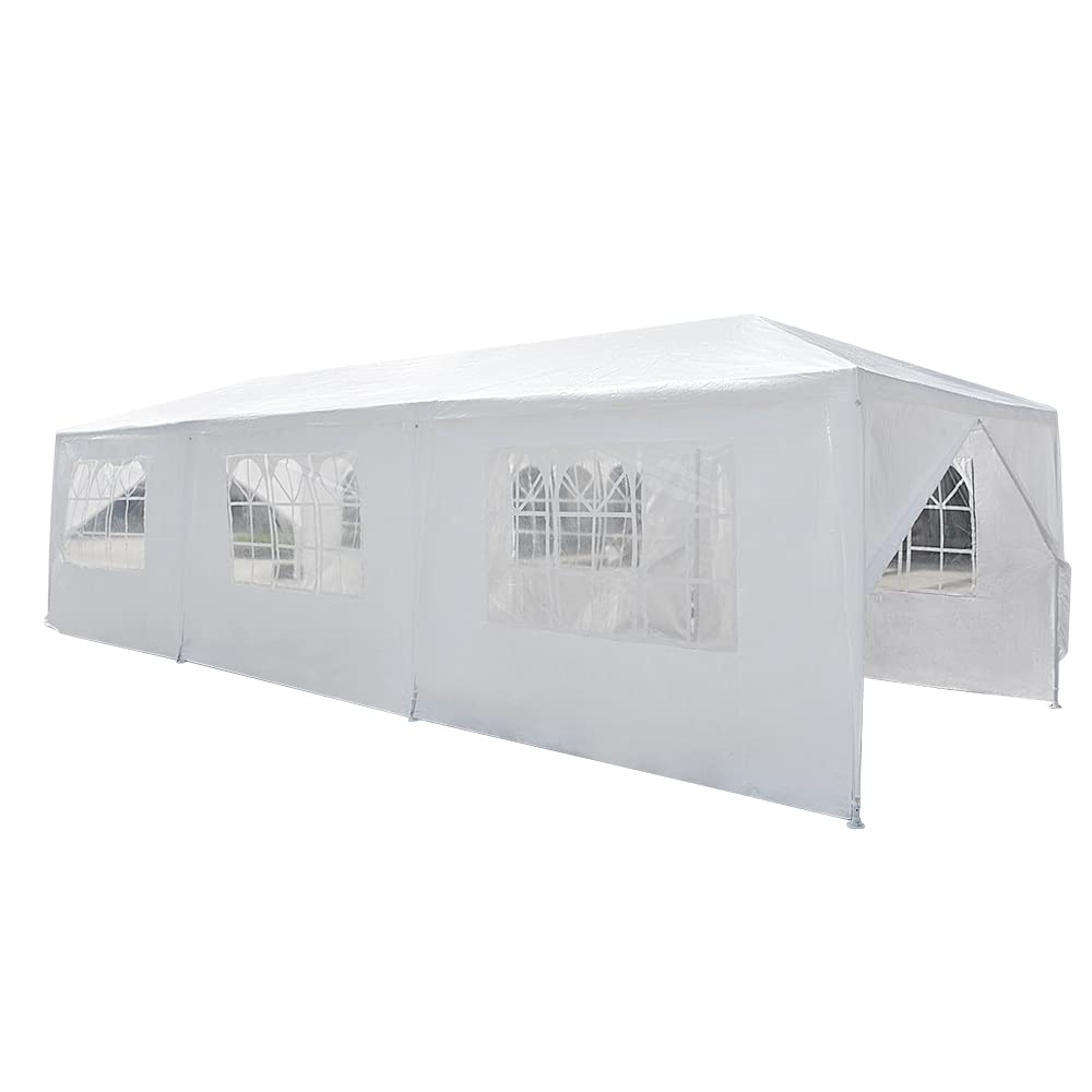 Panana Canopy 10'x30' Party Tent Heavy Duty Outdoor Gazebo Wedding Party Tent PE Garden Gazebo3X9m with Removable Sidewalls