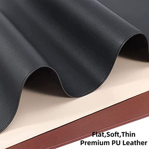 Image of Aropana Vegan Leather Desk Mat, Mouse Pad Large, Computer Table Mat, Reversible Extended Laptop Pad for Desk, Dual Side Waterproof Edge-Stitched (27.6x13.8 inch, Black /Black)