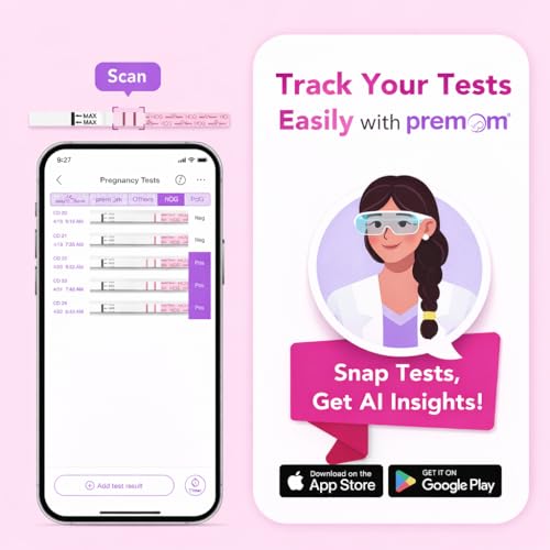 Image of Easy@Home Pregnancy Test Kit: 20 Strips Test Pack for Early Urine HCG Detection - Sensitive & Precise Results in 5 Mins - Easy to Track with Premom App Support
