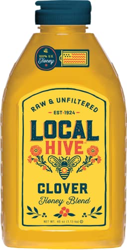 Local Hive, Authentic Clover, Raw Honey, Pure and Unfiltered, United States Beekeepers, 40oz