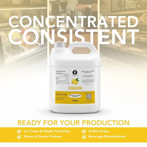 Image of Dolce Flav Natural Lemon Flavoring Concentrate | Water Soluble | 32 Fl Oz
