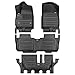 TuxMat - for GMC Acadia 7-Seater 2017-2024 Models - Custom Car Mats - Maximum Coverage, All Weather, Laser Measured - This Full Set Includes 1st, 2nd and 3rd Rows Black