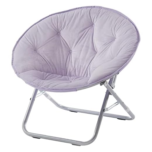 Urban Shop Micromink Foldable Saucer Chair, Lavender