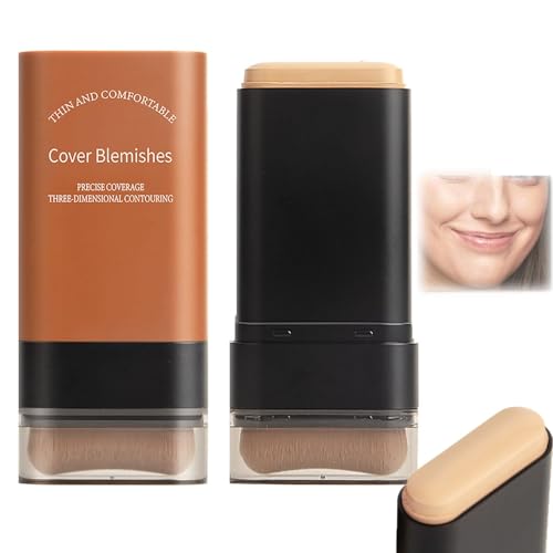 2025 Fondotinta Coreano Idratante Leggero in Stick Con Pennello Incorporato, Flawless Eraser Foundation Stick, Trucco Impermeabile a Copertura Totale per Un Tono Naturale Della Pelle (01#)