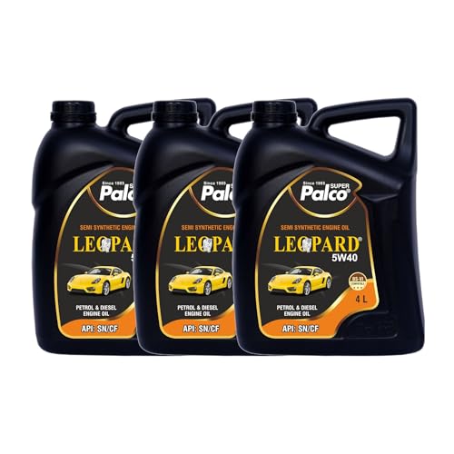 Image of PALCO LEOPARD 5W40 Engine Oil for Car 4 Ltr (Pack-3) | Engine Oil for Petrol & Diesel Cars