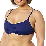 Top de tirantes finos Amazon Essentials Parte Superior de Bikini Tipo Bralette con Sujeción Ligera Mujer, Azul Marino, 44