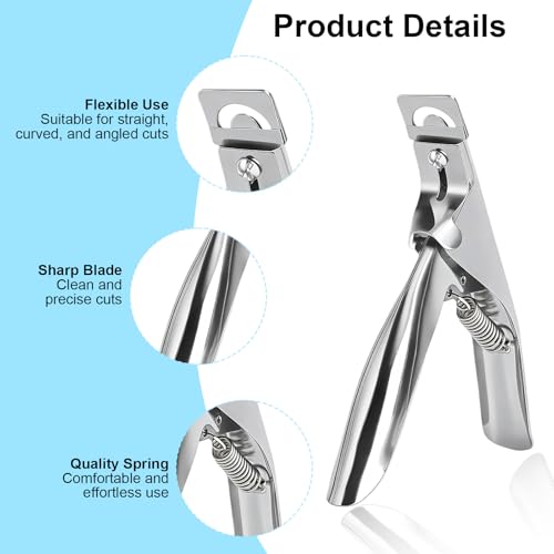 LOLANIUT Nagelknipser Gelnägel Set mit Nagelfeile, Präziser Maniküre Tip Cutter für Acrylnägel, Falsche Nagelknipser aus Edelstahl für Kunstnagel und Home Nail Ar