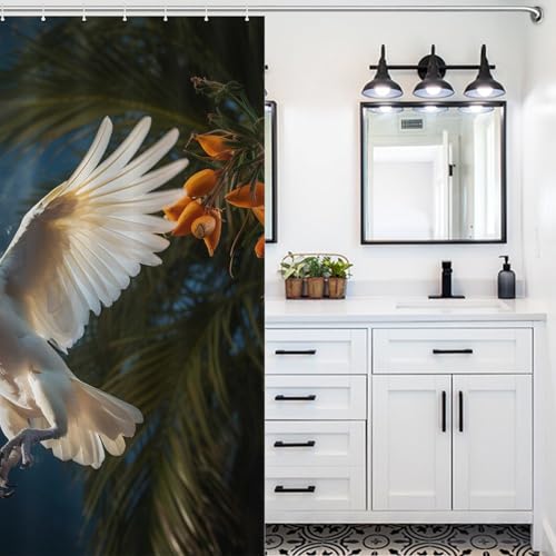 Rideau de douche perroquet imperméable 152x183cm rideau baignoire - 5
