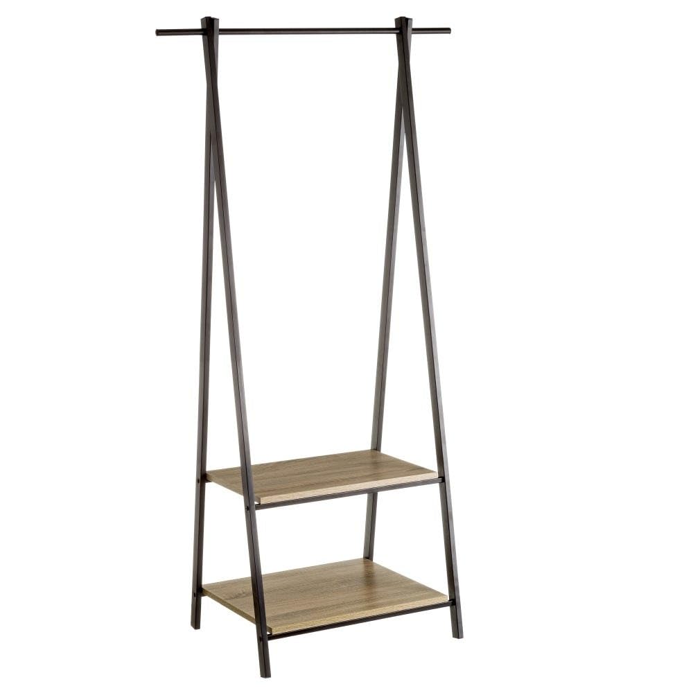 Porte-manteau de sol bimatière en bois PB et métal 60 cm de large