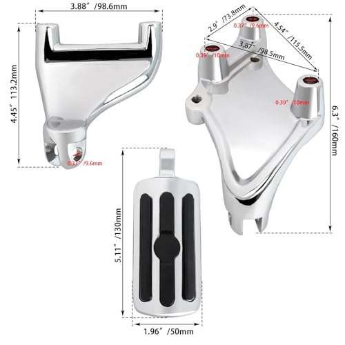 Image of Passenger Footpegs pegs for Harley Sportster XL 2014-2022,for XL1200,XL883,Seventy-Two,Iron 1200 883,Forty-Eight, Chrome Rubber Style