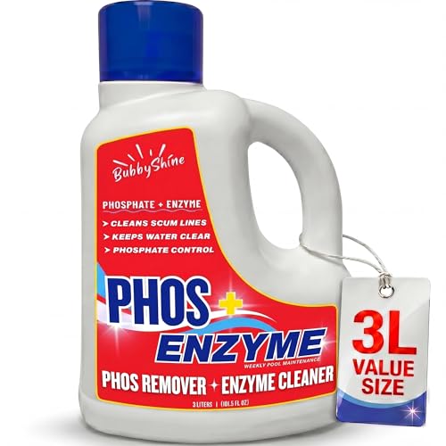 Pool Phosphate Remover and Pool Clarifier Enzyme, Weekly Pool Treatment, Saltwater Safe Pool Chemicals for Inground & Above Ground Pools, 3 Liter – BubbyShine