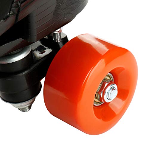 Women\'s Roller Skates High-top Roller Skates Four-Wheel Roller Skates Double Row Shiny Roller Skates for Indoor Outdoor with Bag (red Wheel, 40=US:8.5)