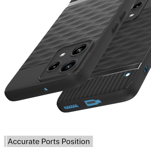 Image of Pikkme Back Cover for Nothing Phone 3a Lite 5G Camera Protection 3D Hexa Cube Design Silicone Protective Bumper Case (Black)