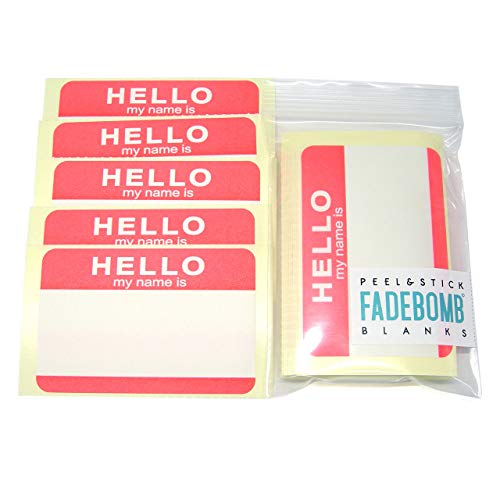 FADEBOMB-HELLO Name Badge LabelyHELLO my name iszDxV[ 50Zbg (PINK)