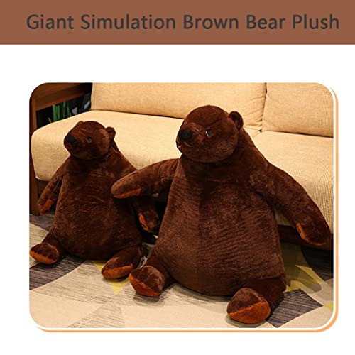 23.6/39.3 Inch Djungelskog Bear Pillow,Djungelskog Bear Plush,Giant Simulation Brown Bear Plush Toy
