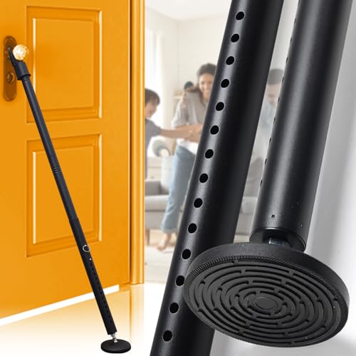 Heavy Duty Door Security Bar, 24.5'-50.7' Adjustable Door Stopper with Large Anti-Slip Base, 360°...