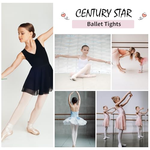 Century Star 4 Pairs Ballet Tights for Girls - Toddler Dance Tights & Stockings for School Uniform & Leggings4