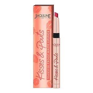 Jaquline USA Kisses & Pouts Transfer Proof,Smudge proof & Enriched with Vitamin E Matte Lipstick 1.4gm Candy Kiss 07