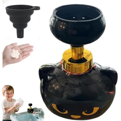 Cute Cat Paw Foam Soap Dispenser, Cat Pawprint Soap, Cats Soaps Dispenser Creates Paw-Shaped Bubbles, Foaming Hand Dispensers, Cats Pawprint Soaps Pump Bottle, Black Foaming Pump Bottle(1PC)