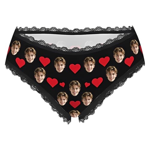 YZPPDHFC Custom Women's Underwear with Boyfriends Face, Lace Panties with Faces on Them Custom,...