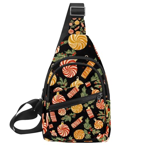 Sac à dos à bandoulière de Noël pour entraînement et voyage avec sangle réglable mixte