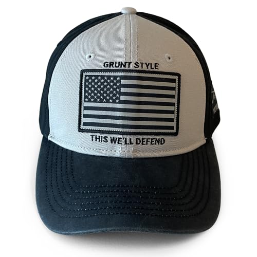 Grunt Style Veteran Flag Hat (One Size Gray)