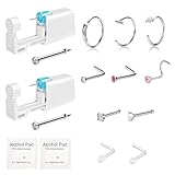 Makalong 2-Pack Disposable Nose Piercing Kit, Nose Piercing Gun, Self Piercing Kit for Nose Studs and Nose Rings, Hypoallergenic Stainless Studs for Sensitive Skin