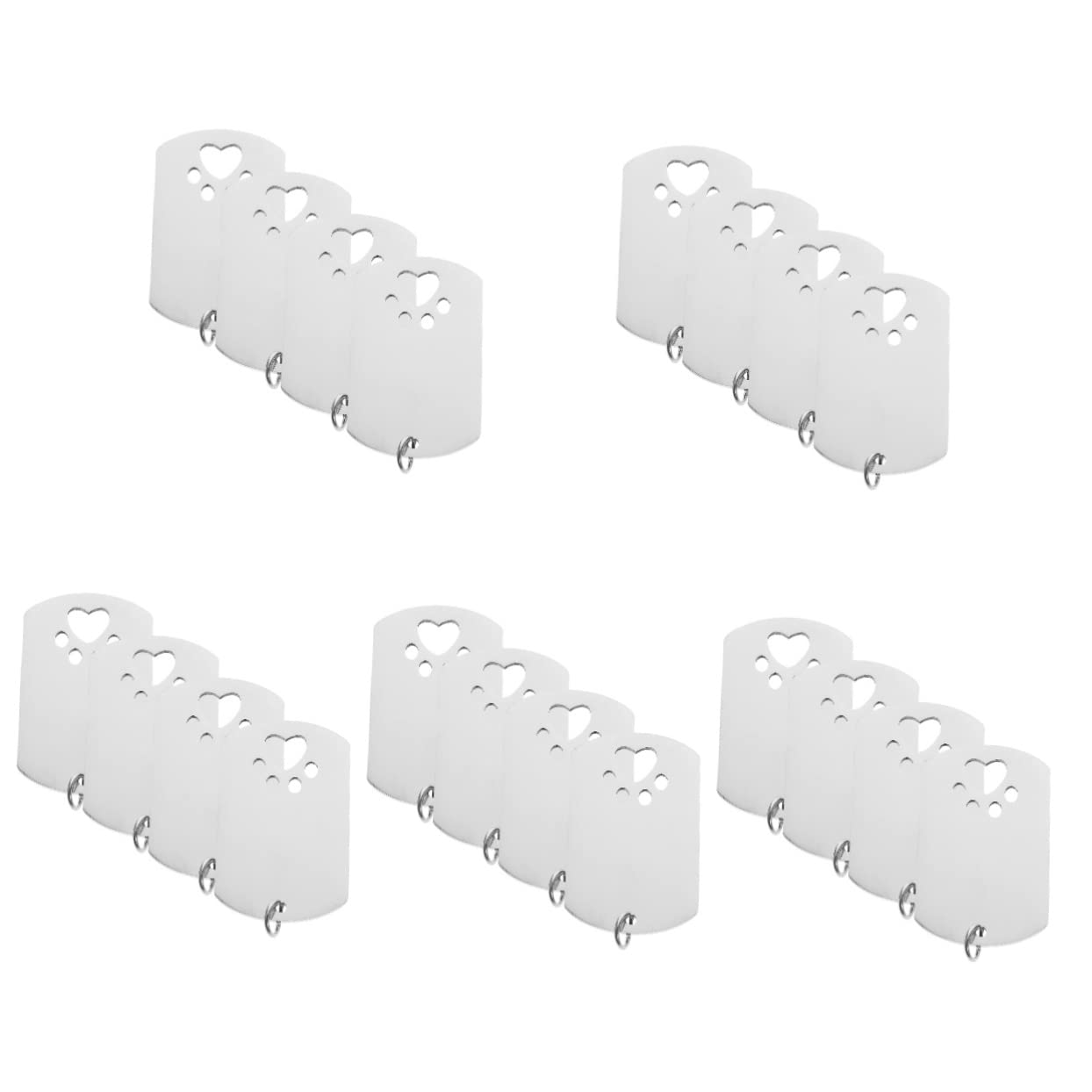Mipcase 20stücke Hundemarken Pfotenform Personalisierbare Id-tags Für Hunde Und Katzen Gravierbare Leere Für Haustiere Leicht Und Für Kleine Tiere
